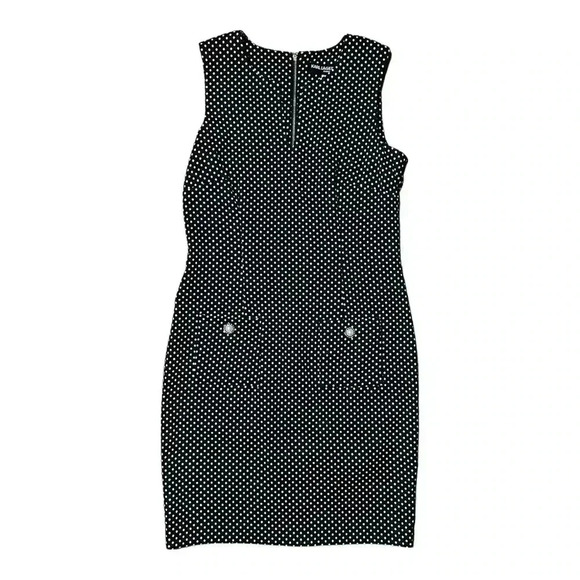 Karl Lagerfeld Dresses & Skirts - Karl Lagerfeld Designer Polka Dot Black Midi Dress Pearl Details Size 6